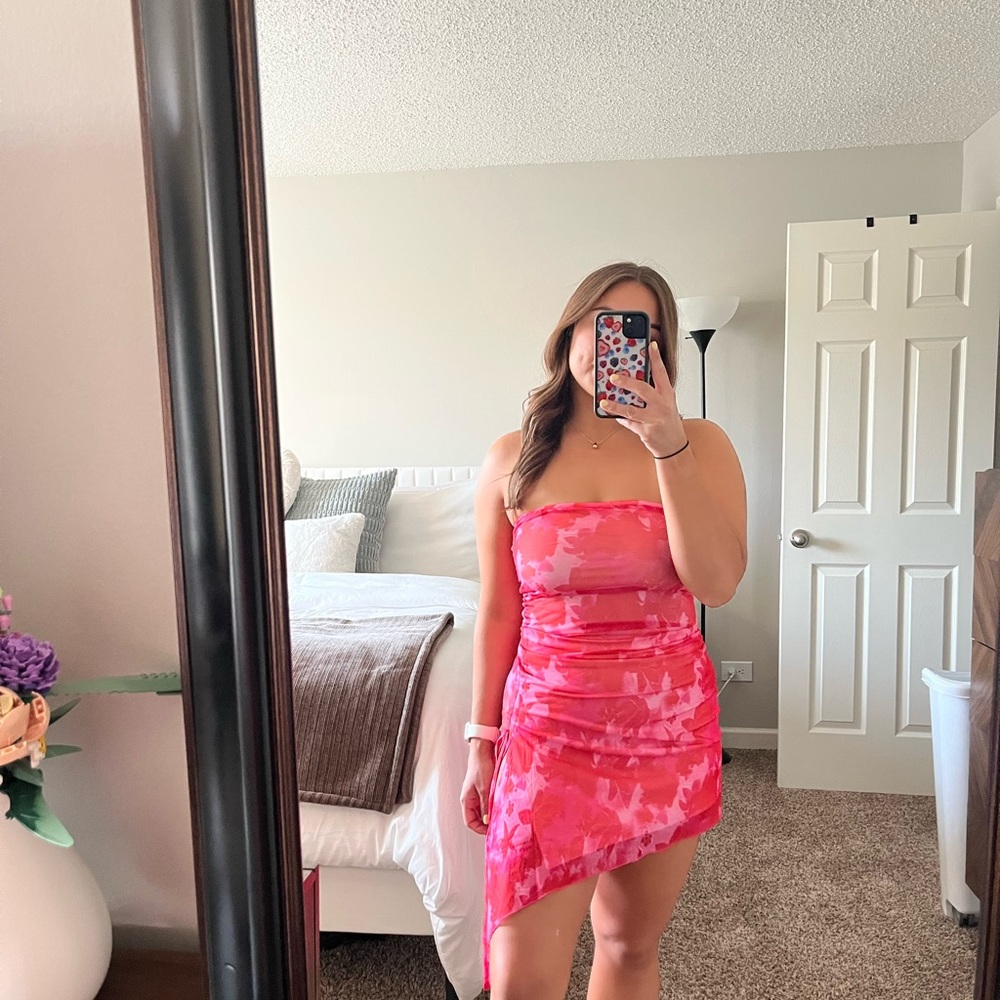 Pink Strapless Dress